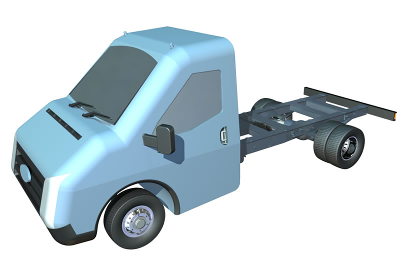 Ford Transit 3D model chassis
